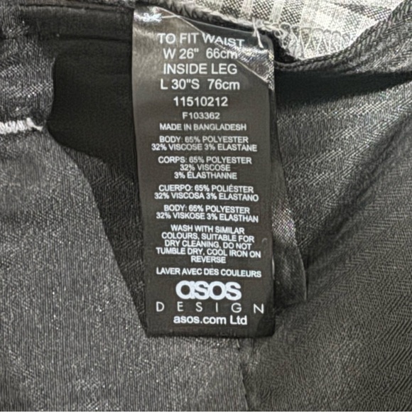ASOS Men's NWOT skinny pants with prince of wales check in gray, size 26" x 30" - Picture 7 of 11